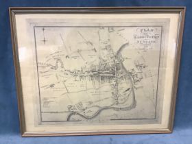 A plan of Haddington & Nungate, taken from the 1819 original as surveyed by John Wood, framed. (26.