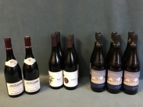 Six bottles 2015 Castel Serranova Russo Salento Vallone; two bottles 2017 Domaine de Thalabert