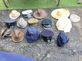 Miscellaneous hats - ladies, suede, military, MOD, straw, Burberry, German naval, etc. (14)