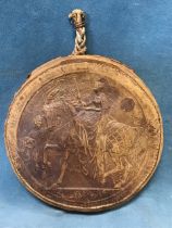 A C19th leather and wax impression of the Great Seal of Queen Victoria, depicting the mounted