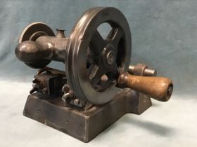 An Edwardian cast iron mechanical key cutter by Yale & Towne, the machine with brass mounts having