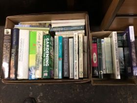 A quantity of books on fishing & gardening, countryside matters, a leather bound edition of Sropes