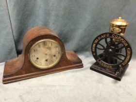 A Birchleaf cast iron coffee grinder with brass bean pot above an adjustable mechanism with drawer