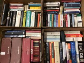 Four boxes of books - contemporary hardback & paperback novels, the law, Gloucestershire