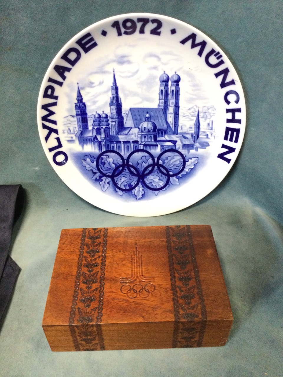 Miscellaneous commemorative items including a 72 Olympics plate & cigarette box, crowns and other - Image 2 of 3