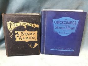 Two ‘schoolboy’ stamp albums containing miscellaneous stamps - GB, miscellaneous countries, one book