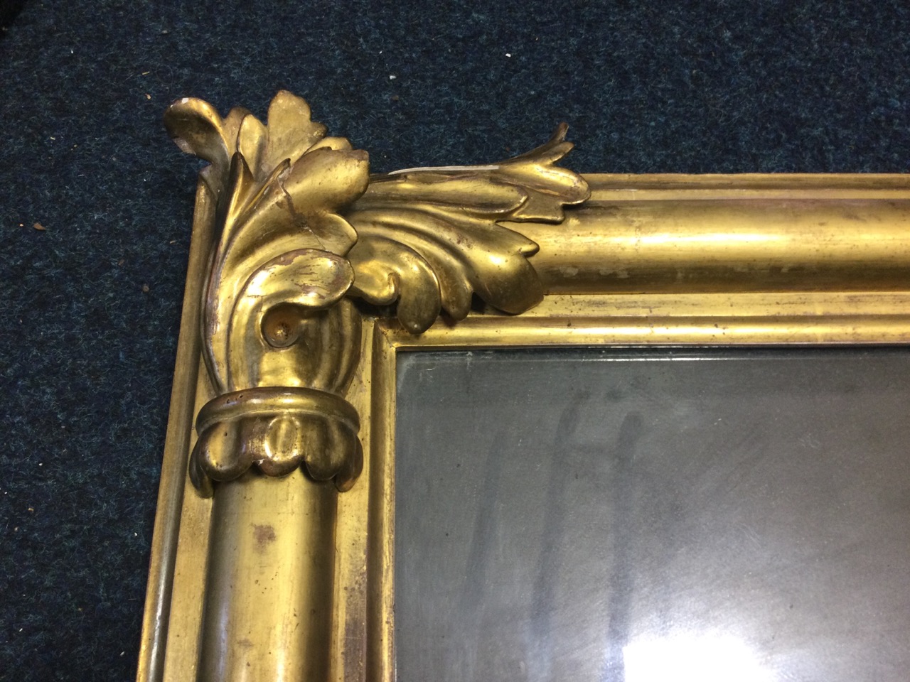 A George IV giltwood overmantel mirror, the ovolo moulded top rail flanked by half columns with - Image 2 of 3