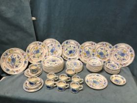 A Masons tea/dinner/coffee set decorated in the Regency floral pattern - bowls, cups & saucers,