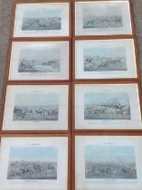 A set of eight Victorian hand-coloured Quorn Hunt prints after Henry Alken, published by Ackermann