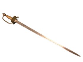 A 1796 sergeants short sword, the weapon with brass guard and wirework bound handle having octagonal