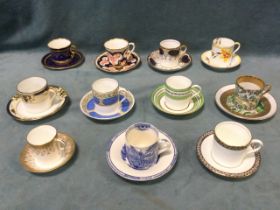 A collection of porcelain coffee cans & saucers - Limoges, Foley, Paragon, Noritake, Adams,