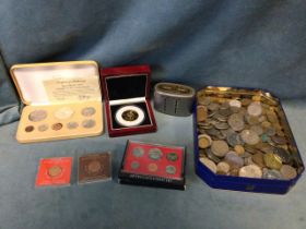 A collection of miscellaneous coins - mainly GB silver & copper, proof sets, commemorative, a