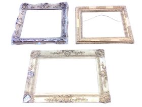 Three Victorian gilt gesso picture frames - swept style with shell & scroll corners and centres,