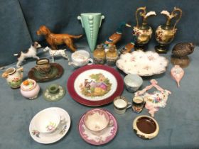 Miscellaneous ceramics - Victorian cups & saucers, motto ware, a 60s Goebel labrador, a Beswick