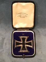 A German Iron Cross - first class, dated 1939 by Freidrich Orth, having hinged pin to verso. (1.