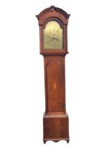 A Georgian oak longcase clock by Robert Welsh of Dalkeith, the broken arched cornice above a brass