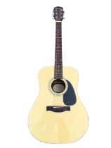 A Fender DG-60 NAT dreadnought acoustic guitar, numbered CSE09000492, with spruce top, mahogany back