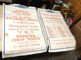 A 50s British Railways poster advertising Edinburgh Spring Holiday special excursion tickets; and