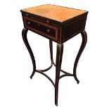 A C18th rectangular mahogany occasional table with kingwood banded partridge wood top above a