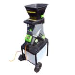 A Handy electric garden shredder, the 2500w machine on trolley stand, complete with instruction