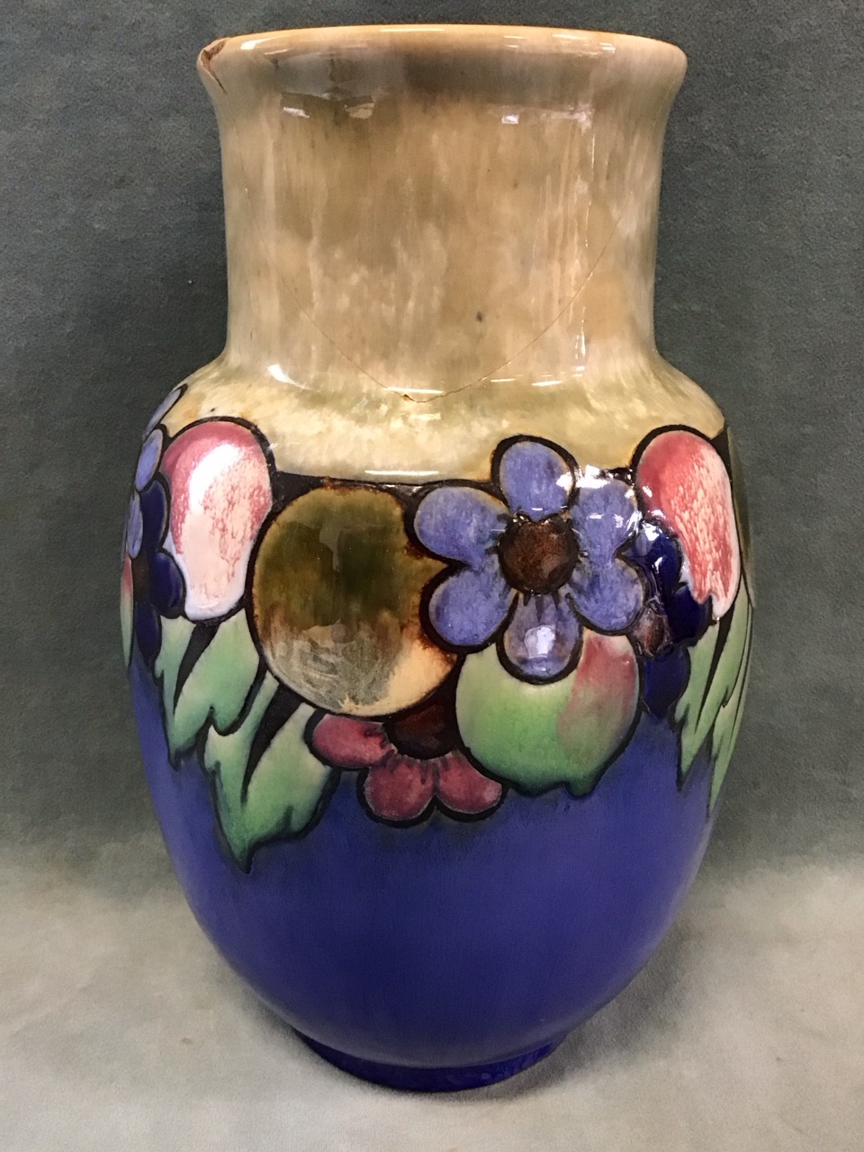 Royal Doulton stoneware - an art deco ovoid vase decorated in coloured glazes and resist with - Image 2 of 3