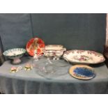 Miscellaneous ceramics & glass - a French crystal Bayel waved bowl, studio pottery, a sugar