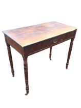 An Edwardian mahogany side table, the rectangular top above a frieze drawer mounted with brass