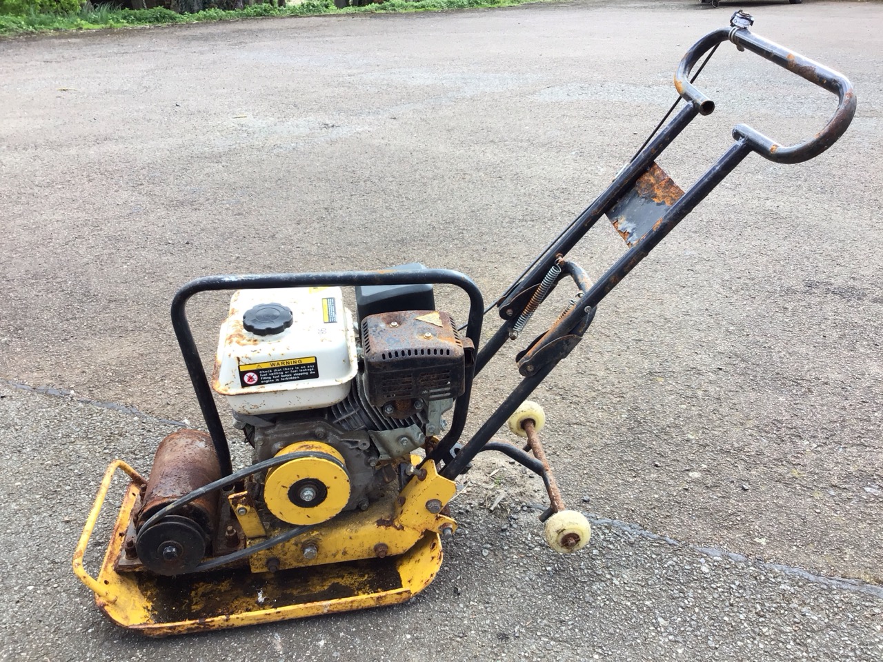 A petrol powered ground wacking machine with trolley wheels and 166cc engine. (A/F) - Image 2 of 3