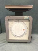 A set of 2006 Post Office scales by Avery Weigh-Tronix, with rounded square two-sided dial to