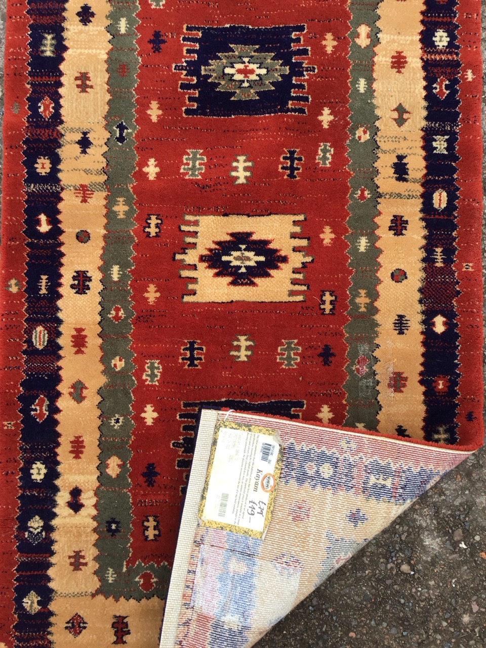 A Turkish style wool runner by Kayam with square medallions on russet ground, within multiple - Image 3 of 3