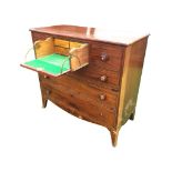 A nineteenth century mahogany secretaire chest inlaid with boxwood & ebony stringing, the central