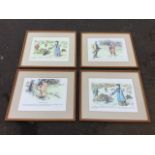 After Frank Reynolds, coloured print, humorous golfing cartoon; and three other golfing subjects