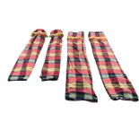 A pair of 8ft & 10ft lined and interlined pleated tartan style curtains by George Bond, with