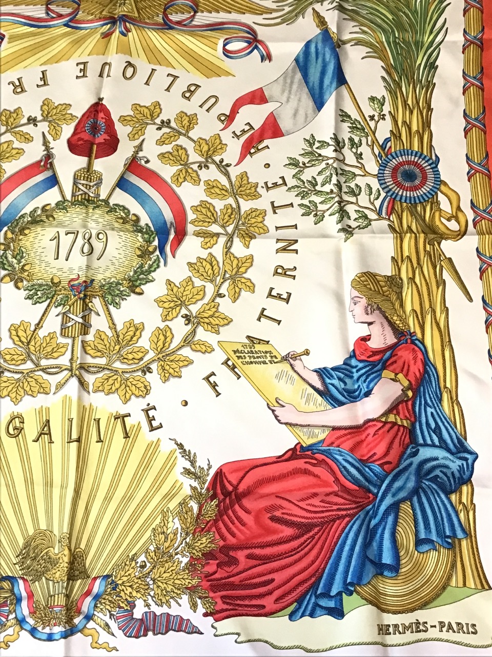 A Hermès scarf commemorating the French revolution, the central panel with 1789 medallion surrounded - Image 2 of 3