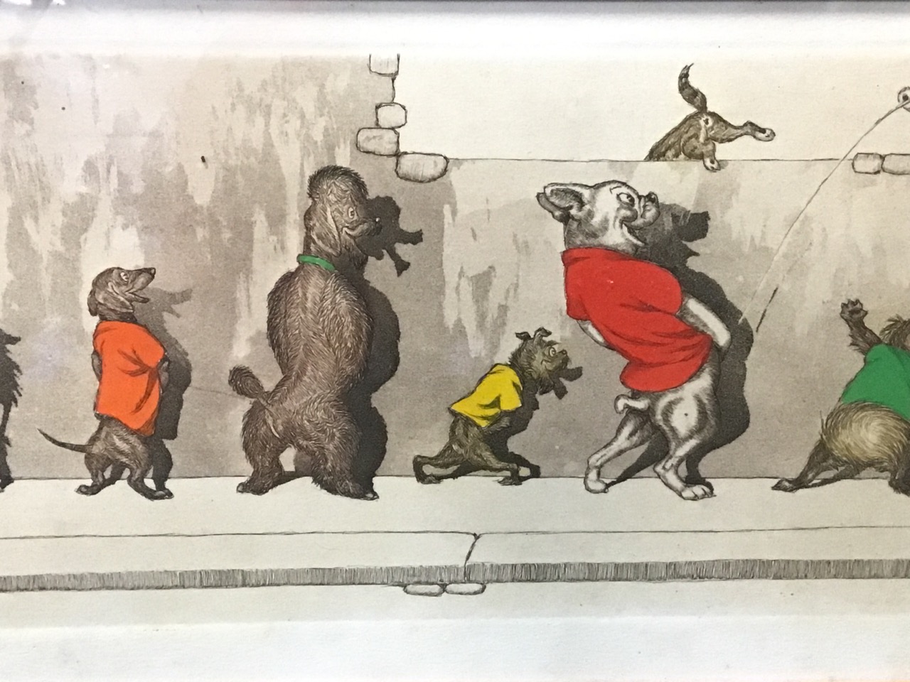 Boris O’Klein, three handcoloured etchings, from the Dirty Dogs of Paris series, showing - Image 3 of 3