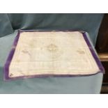 A Victorian printed cotton kerchief with a compass and Nelsons England Expects motto framed by naval