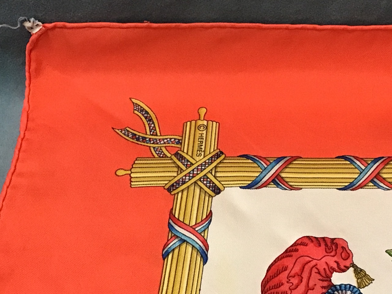 A Hermès scarf commemorating the French revolution, the central panel with 1789 medallion surrounded - Image 3 of 3