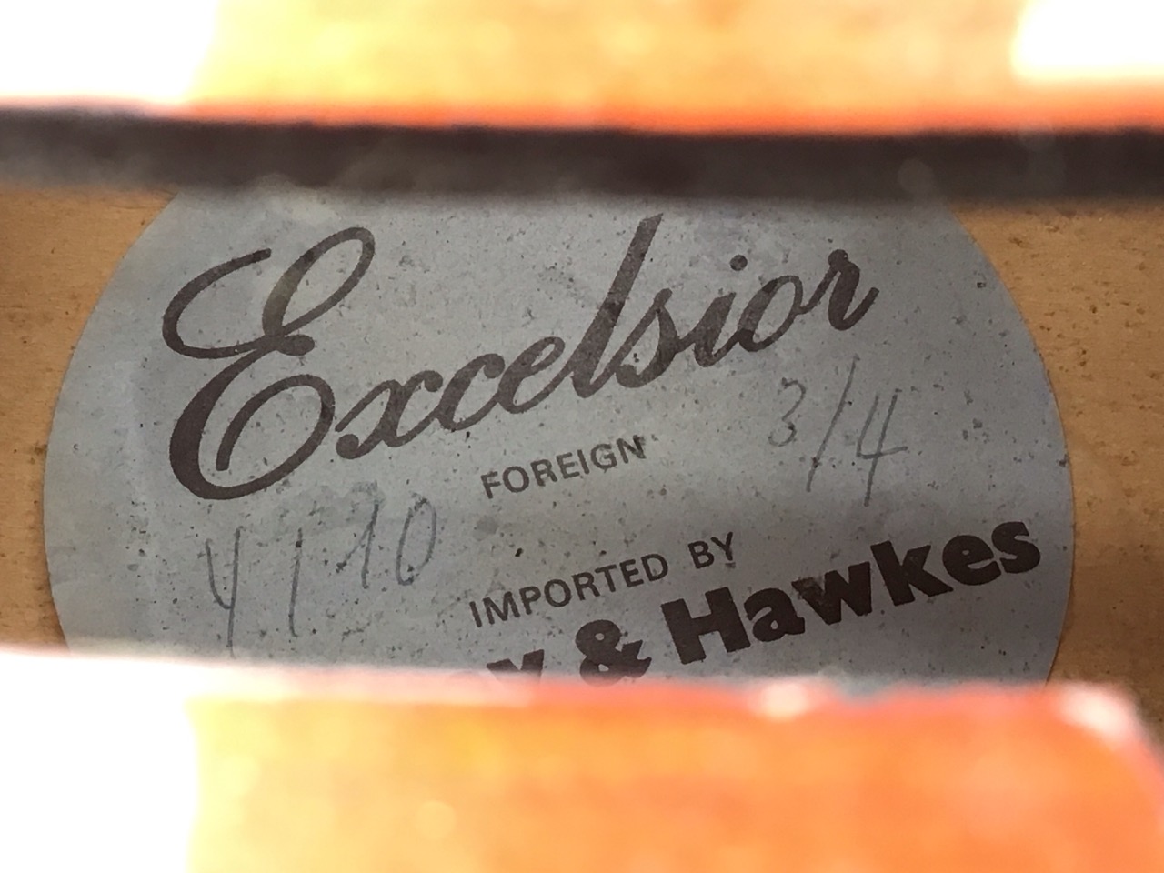 A Boosey & Hawkes three-quarter size Excelsior cello, with an associated bow. (2) - Image 3 of 3