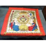 A Hermès scarf commemorating the French revolution, the central panel with 1789 medallion surrounded