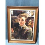 Nicolai Fechin, Russian oil on board, bust portrait of a young man, signed, dated & framed. (17.