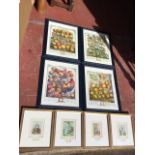 A set of four Victorian Baxter prints in later gilt frames with embossed borders and titles; and a