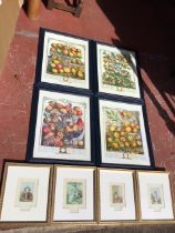 A set of four Victorian Baxter prints in later gilt frames with embossed borders and titles; and a