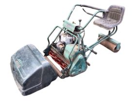 An Atco Royal B24 ride-on mower with detachable seat and roller and grass collection bucket. (3)