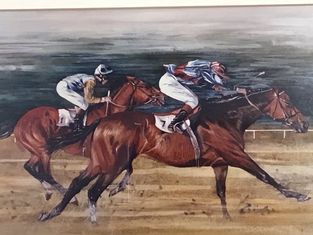 Keith Proctor, coloured prints, horse racing subjects, titled On the Line & Desert Orchid, - Image 3 of 3
