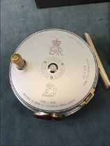 A boxed Hardy Bros 2012 Diamond Jubilee commemorative 3.25in numbered perfect fly reel with