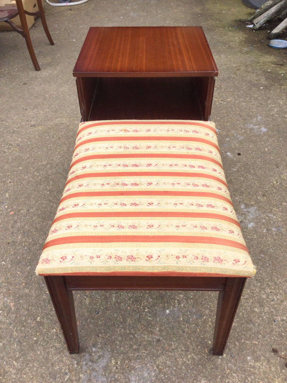 A mahogany telephone table with square top above an open compartment with faux drawer front, - Image 3 of 3