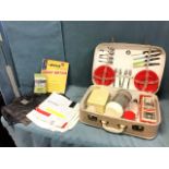 A 50s St Christophers picnic hamper, the suitcase containing knives, forks, spoons, cups &