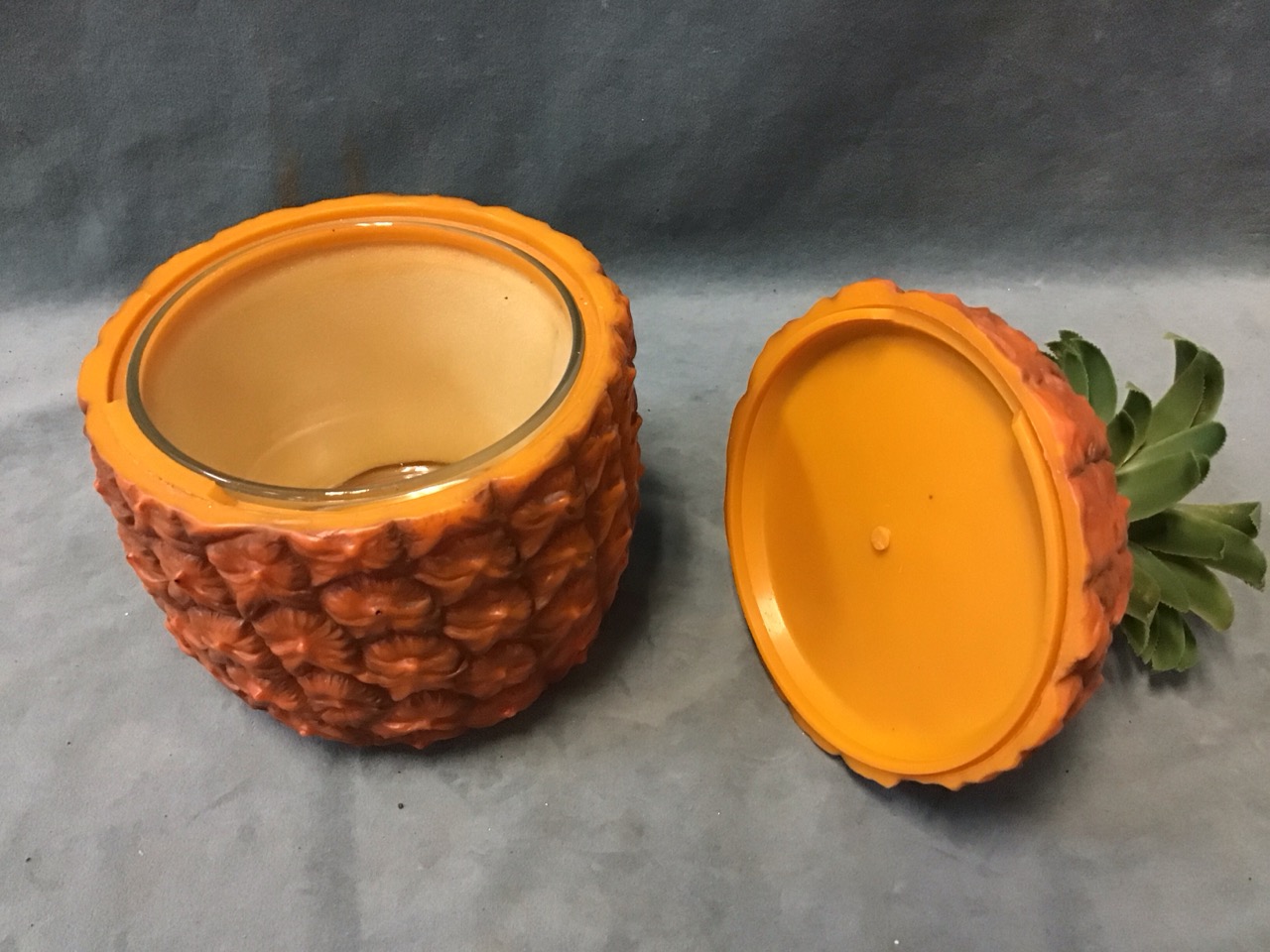 A 60s pineapple ice bucket with glass liner. (10.5in) - Image 2 of 3