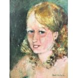 Patrick Barclay, oil on canvas, bust portrait of a young woman with blonde curls, signed, dated &