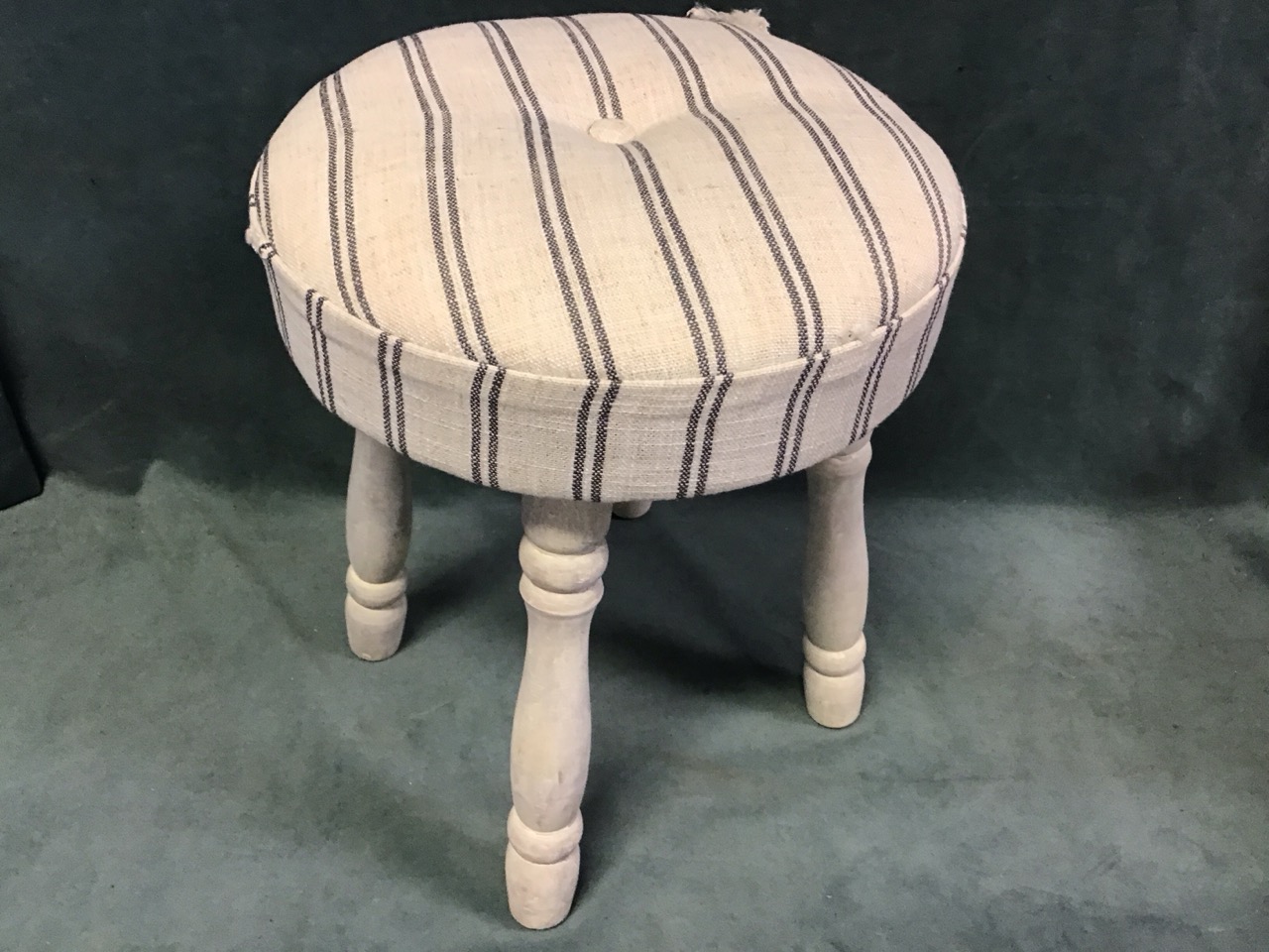 A Victorian oval tin hat box; a circular upholstered stool raised on turned legs; and a Vetro - Image 3 of 3